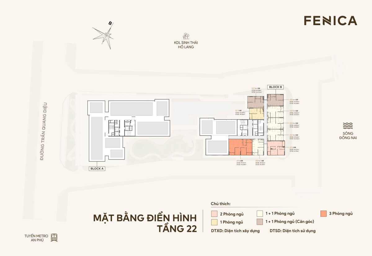 Mặt bằng tầng điển hình dự án căn hộ Fenica Dĩ An