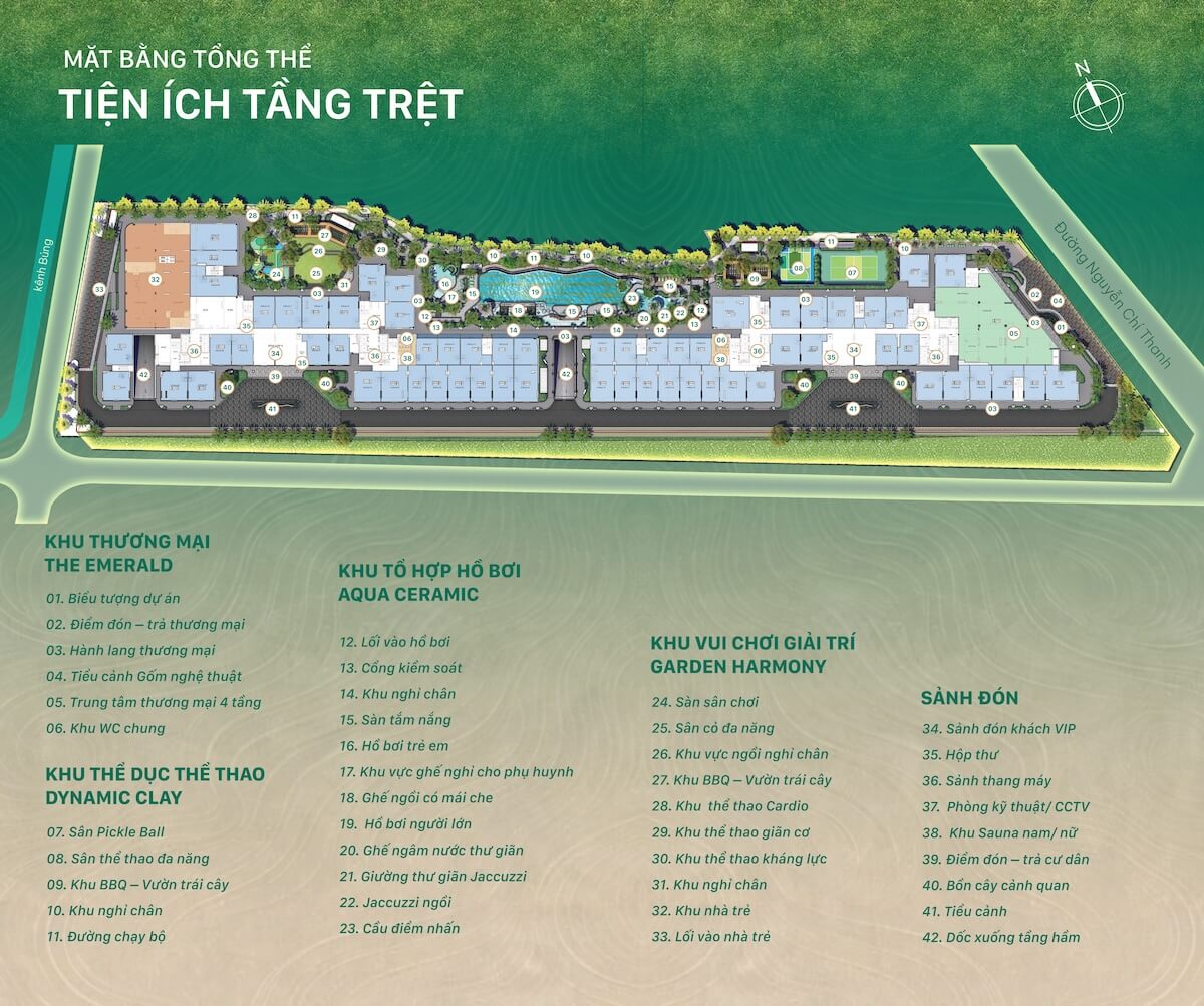 Mặt bằng tầng tiện ích dự án căn hộ The Emerald Garden View
