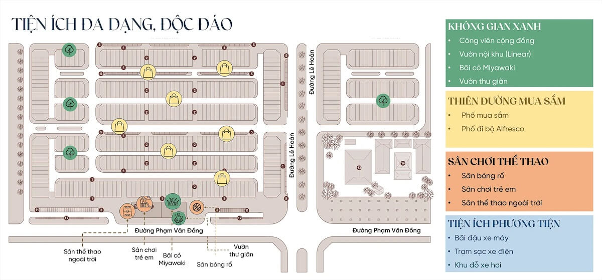 Mặt bằng tổng thể tiện ích dự án Artisan Park