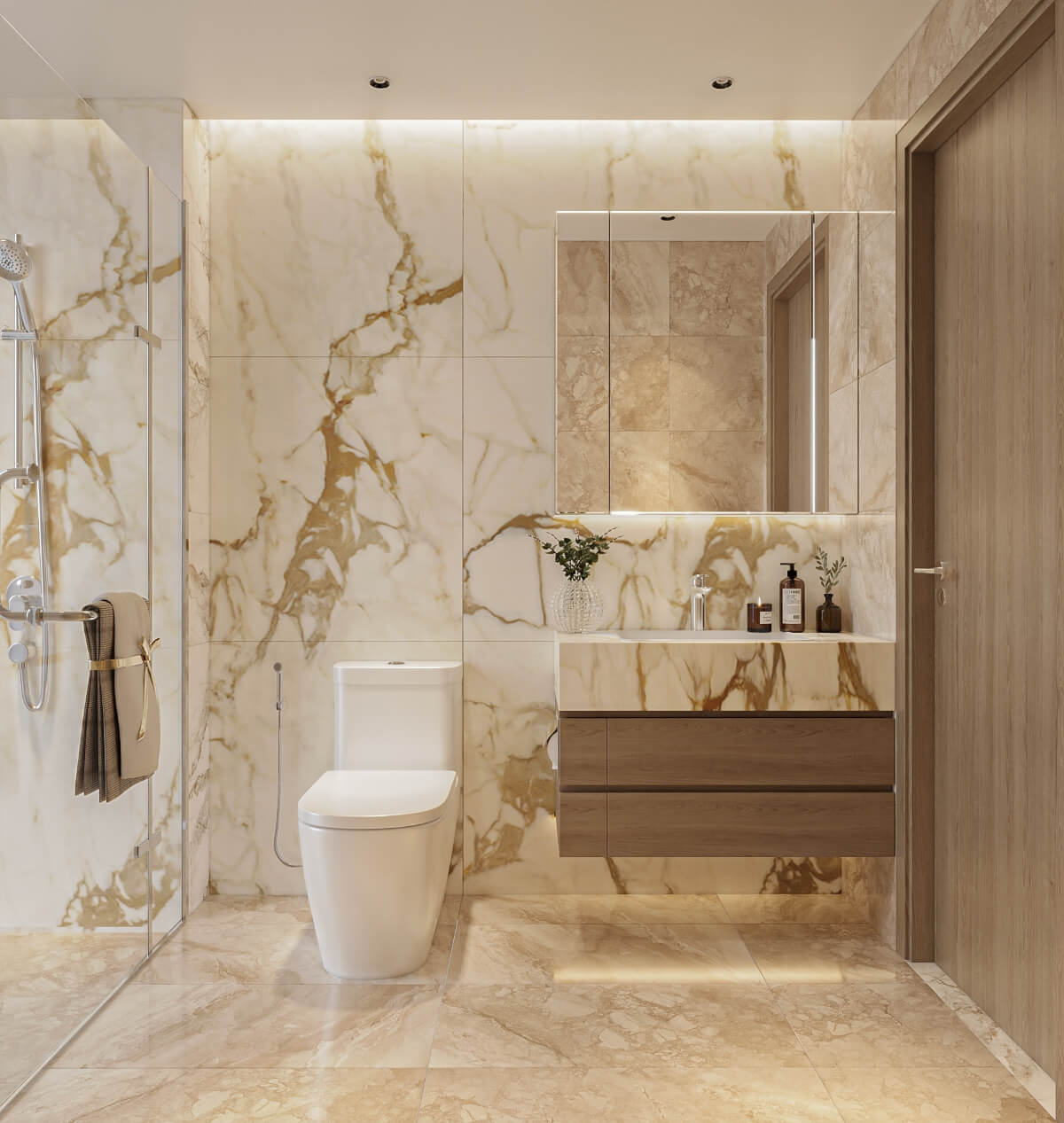 Thiết kế nhà vệ sinh căn hộ Khải Hoàn Imperial