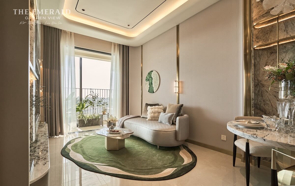 Phòng khách căn hộ The Emerald Garden View