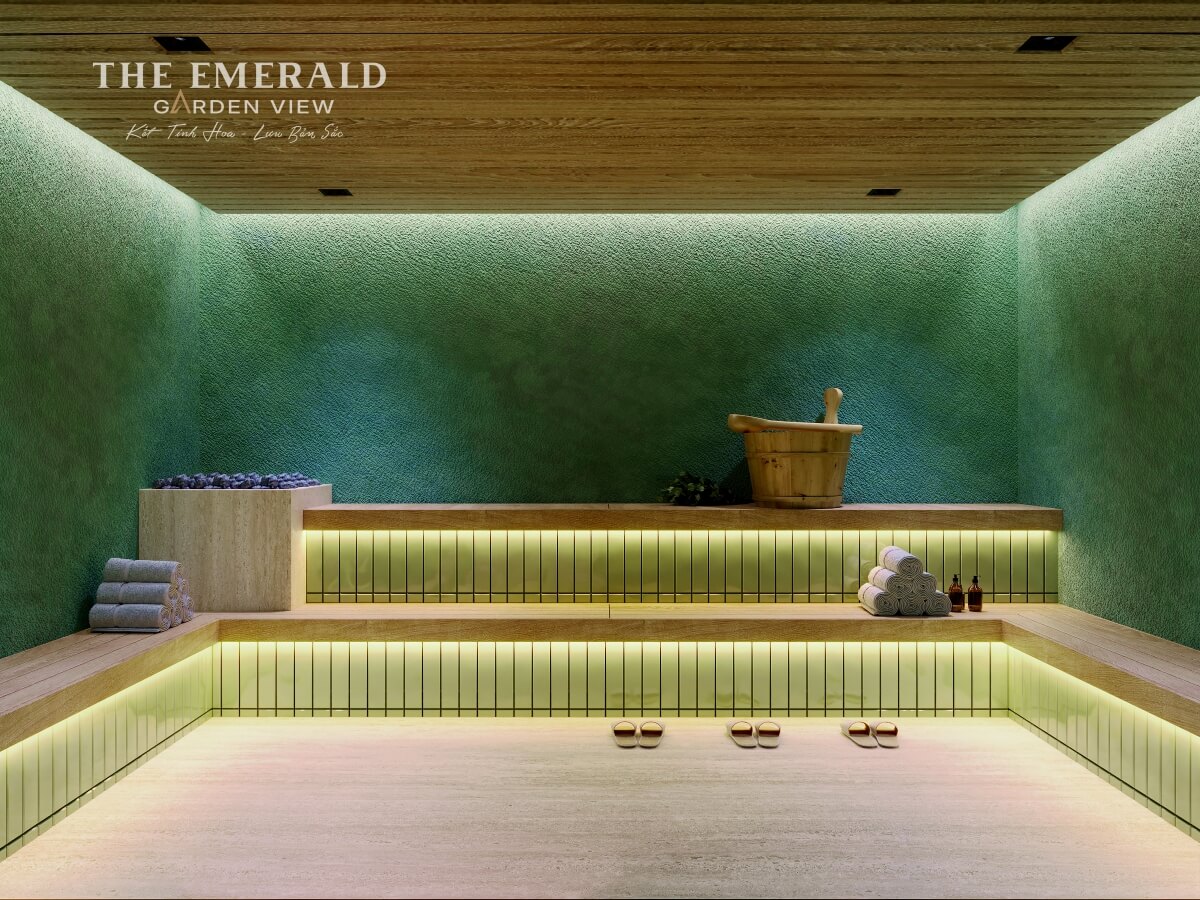 Phòng sauna tại dự án căn hộ The Emerald Garden View