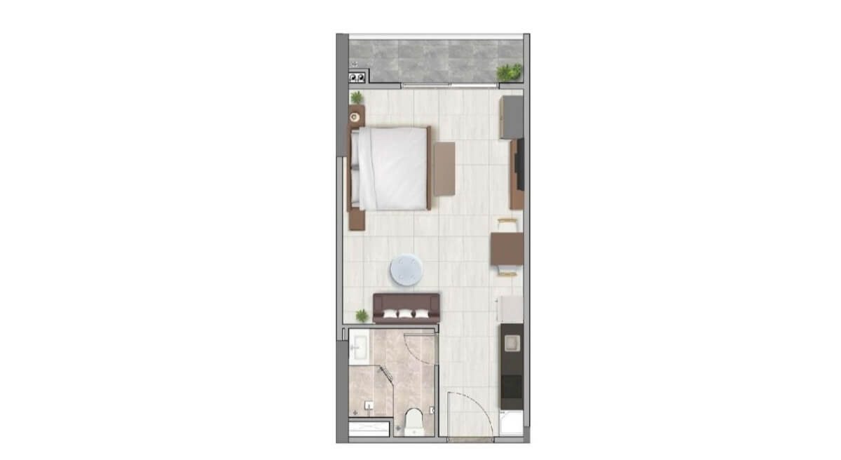 Thiết kế căn hộ studio dự án Setia Edenia
