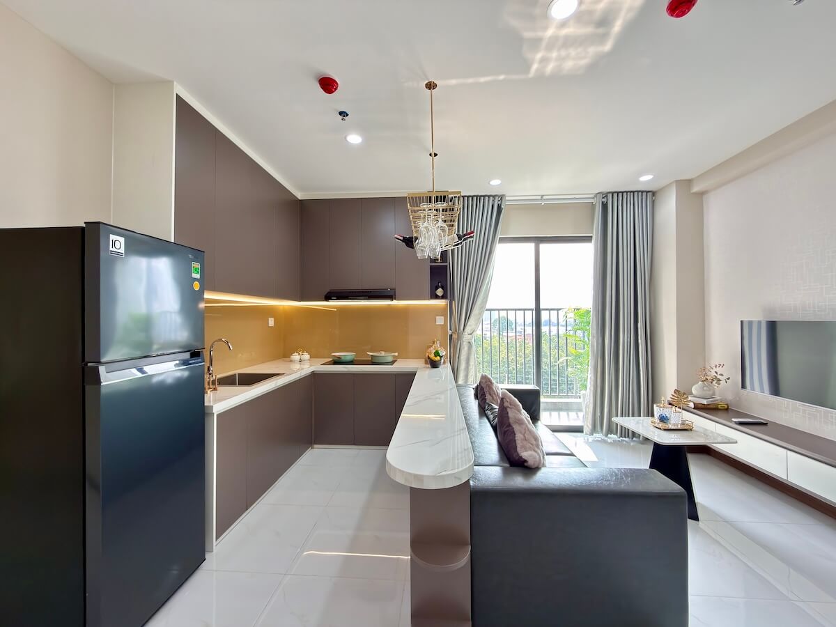 Thiết kế khu vực bếp căn hộ Diamond Boulevard