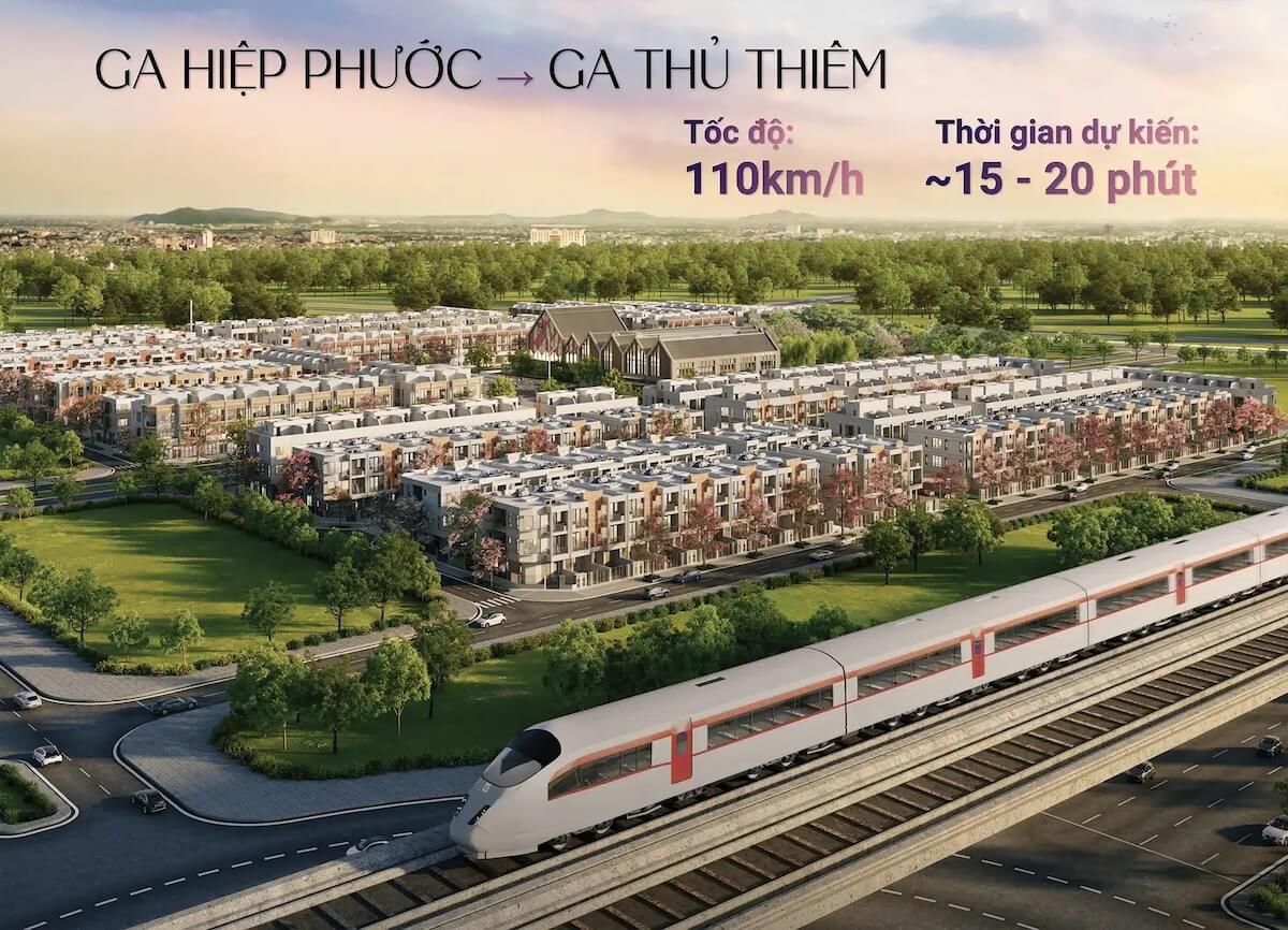 Ga Hiệp Phước của tuyến đường sắt nhẹ Thủ Thiêm - Long Thành cách dự án Springville 1km