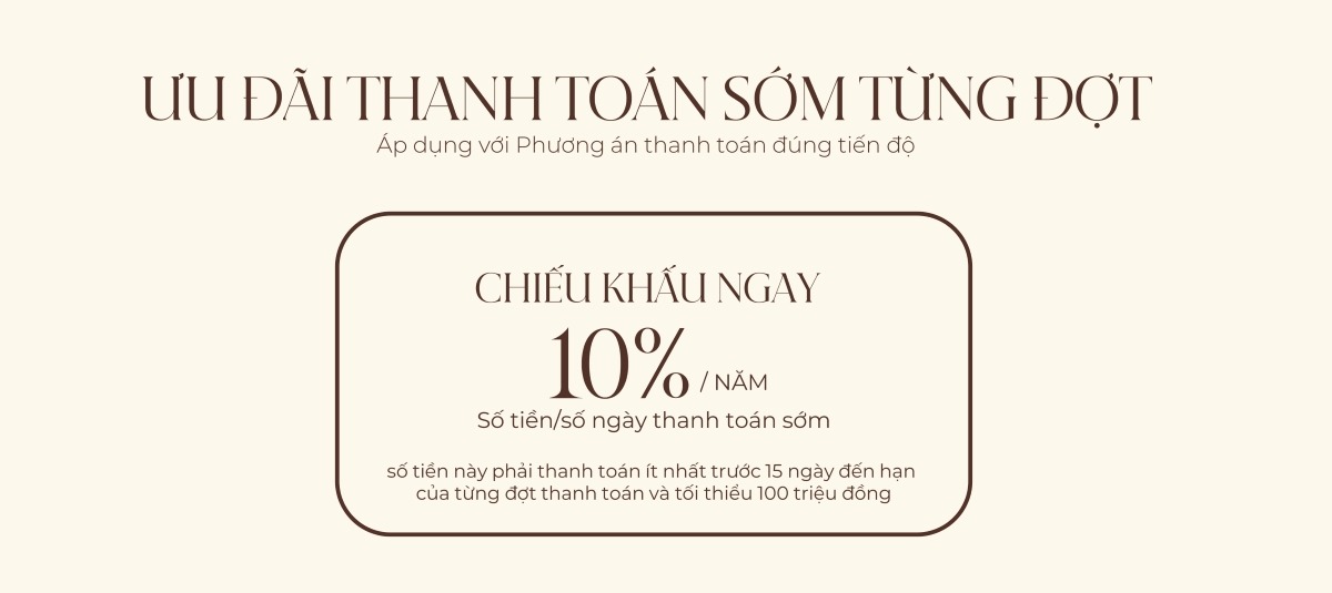 Chiết khấu thanh toán sớm dự án Vlasta Premier Phú Thuận