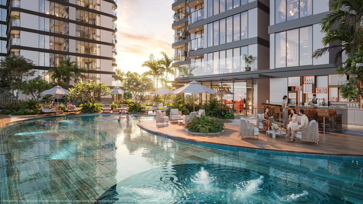 Pool bar tại dự án căn hộ Vlasta Premier Phú Thuận